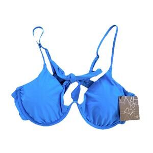 New VYB Vicious Young Babes Royal Blue Nova Underwire Swim Top Women's L $52 NWT